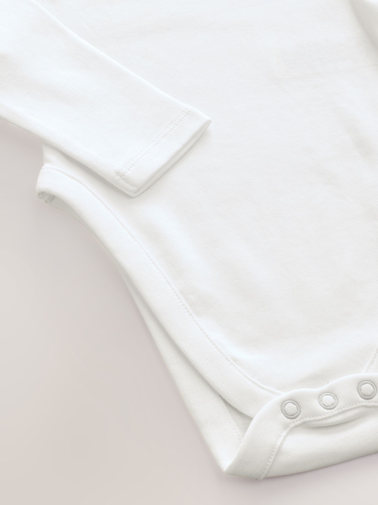 White Hip Dysplasia Baby Long Sleeve Bodysuits 5 Pack - Image 8 of 8 White Hip Dysplasia Baby Long Sleeve Bodysuits 5 Pack - Image 8 of 8