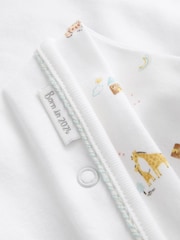 White Born in 2024 100% Cotton Baby Sleepsuit (0-9mths) - Image 7 of 8