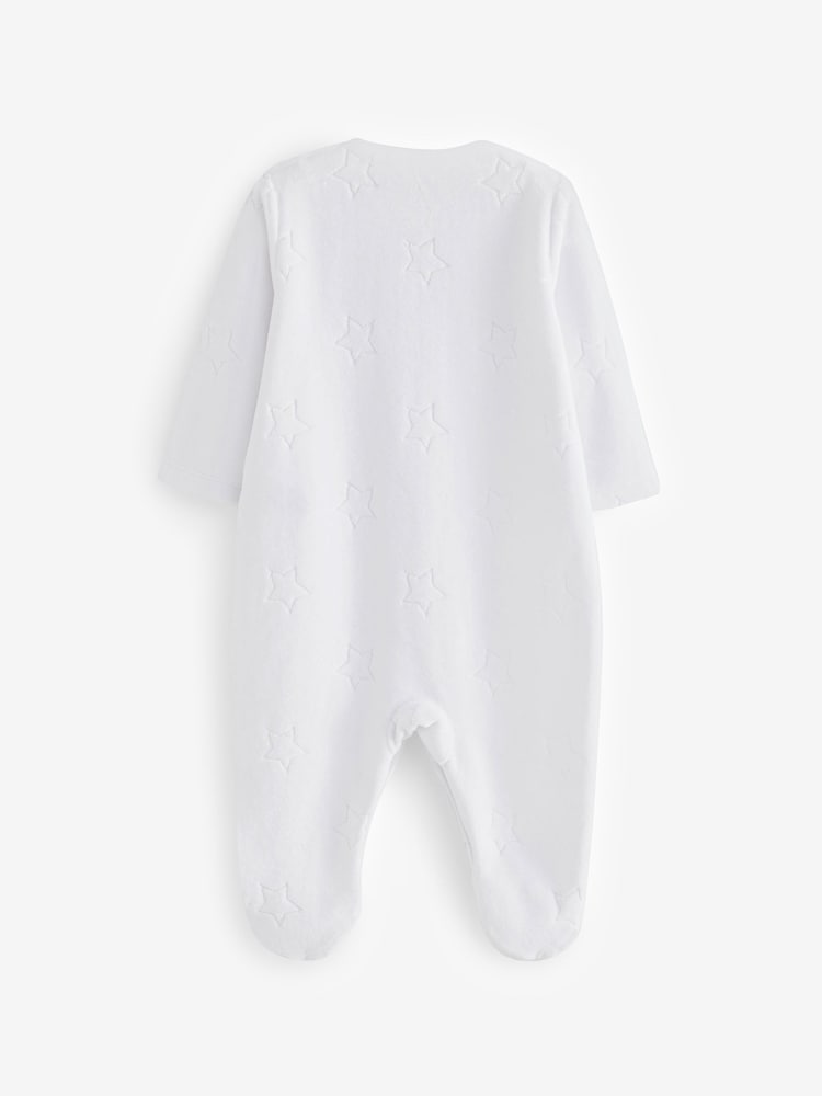 White Star Velour Baby Sleepsuit (0mths-2yrs) - Image 2 of 3