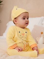 Yellow Novelty Chick Baby Sleepsuit (0-2yrs) - Image 1 of 8