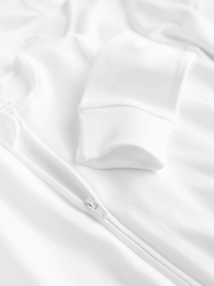 White Essential Zipped 100% Cotton Baby Sleepsuits 3 Pack (0-3yrs) - Image 6 of 6