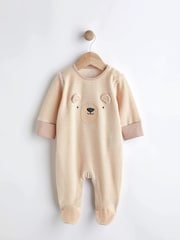 Oatmeal Bear Baby Sleepsuit (0-2yrs) - Image 1 of 10