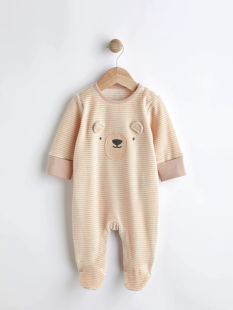 Oatmeal Bear Baby Sleepsuit (0-2yrs) - Image 1 of 10