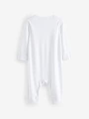 White Kind to Skin Baby Sleepsuits 3 Pack (0-2yrs) - Image 2 of 3