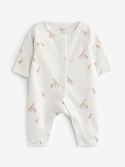 Neutral Premature Baby 100% Cotton Sleepsuits 3 Pack (0-0mths) - Image 4 of 6