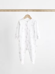 Neutral Bunny 100% Cotton Delicate Baby Sleepsuits 3 Pack (0-2yrs) - Image 3 of 12