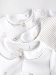 Neutral Bunny 100% Cotton Delicate Baby Sleepsuits 3 Pack (0-2yrs) - Image 7 of 12