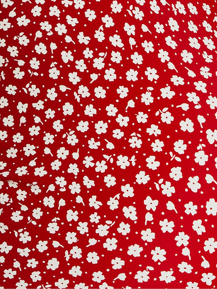 JoJo Maman Bébé Red Ditsy Floral V-Neck Maternity Swimsuit - Image 4 of 4