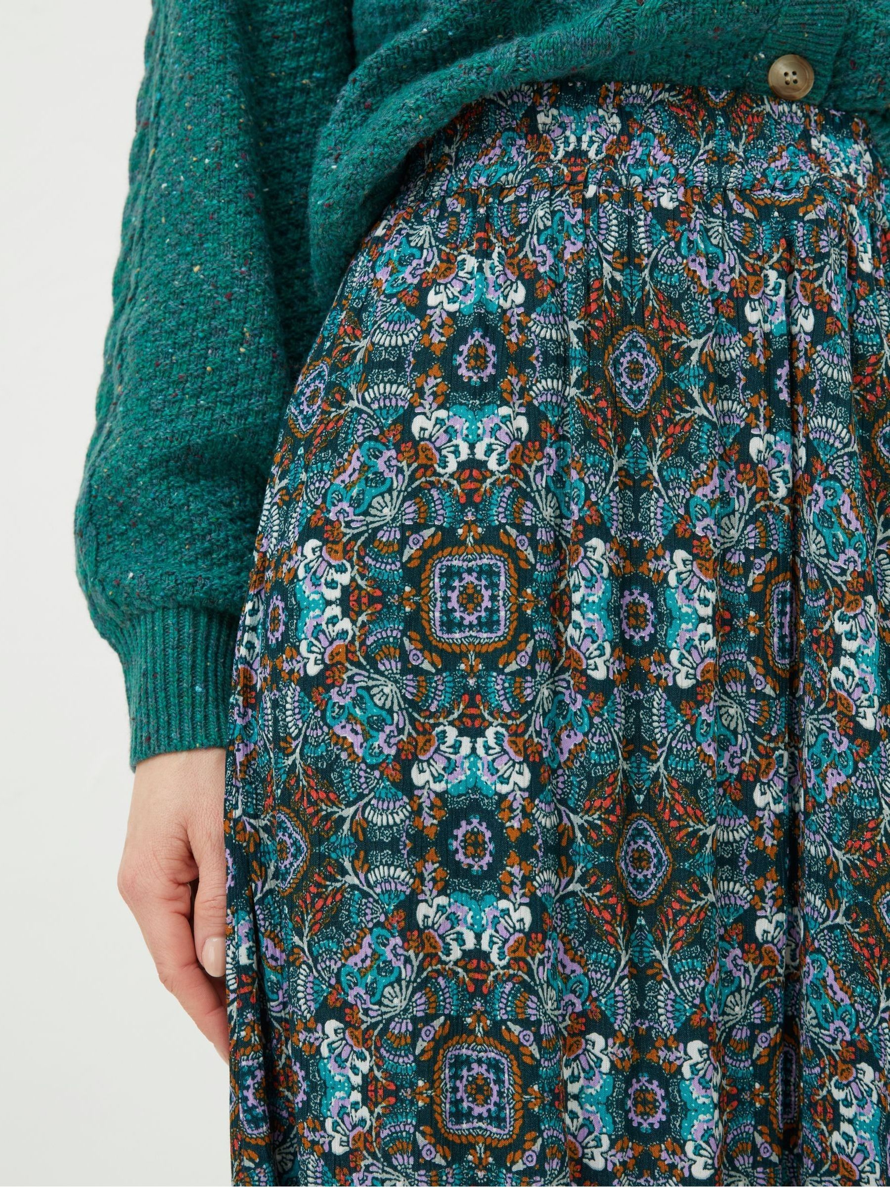 Buy FatFace Green Millie Mirrored Floral Midi Skirt from Next Ireland