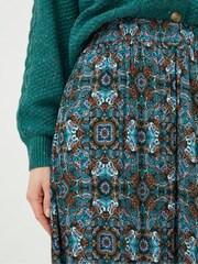 FatFace Green Millie Mirrored Floral Midi Skirt - Image 4 of 5