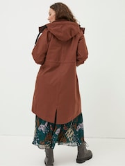 FatFace Brown Waterproof Longline Coat - Image 2 of 6