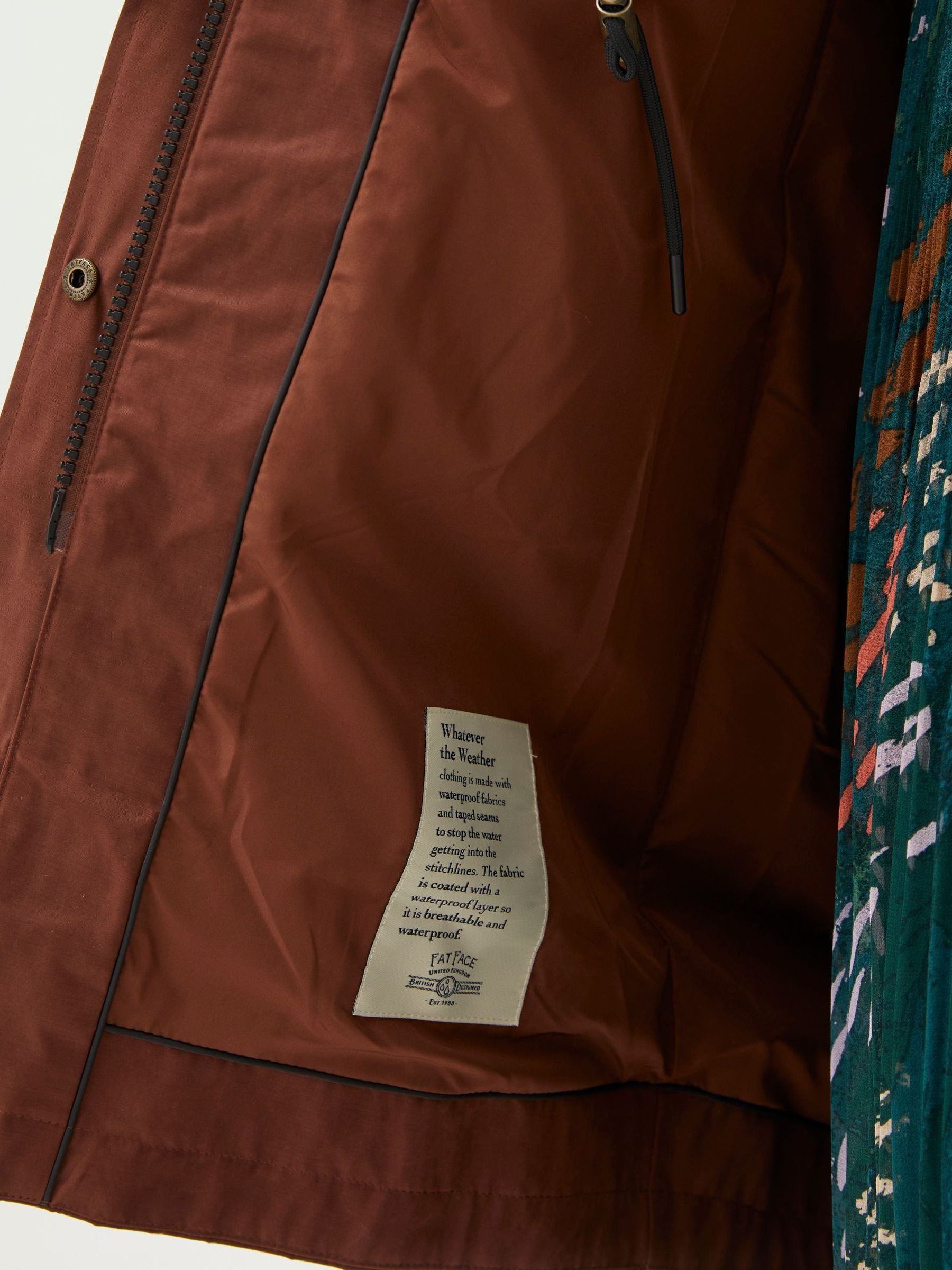 Buy FatFace Brown Waterproof Longline Coat from Next Ireland