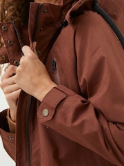 FatFace Brown Waterproof Longline Coat - Image 5 of 6