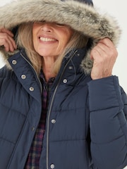FatFace Blue Sienna Quilted Mid Length Coat - Image 3 of 4