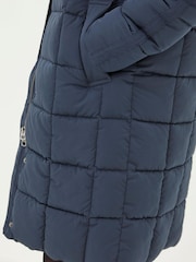FatFace Blue Sienna Quilted Mid Length Coat - Image 4 of 4