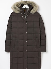 FatFace Black Sienna Quilted Mid Length Coat - Image 5 of 6