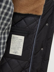 FatFace Black Sienna Quilted Mid Length Coat - Image 6 of 6
