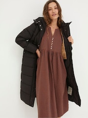 FatFace Black Harley Long Puffer Coat - Image 1 of 6