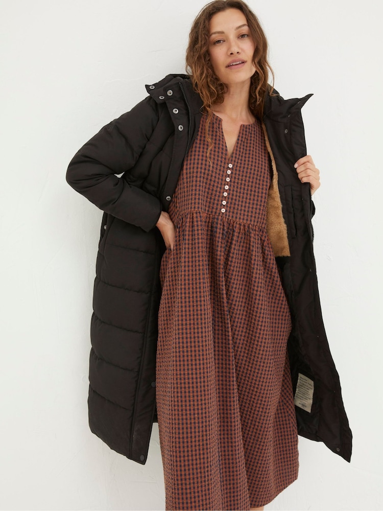 FatFace Black Harley Long Puffer Coat - Image 1 of 6