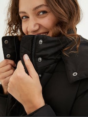 FatFace Black Harley Long Puffer Coat - Image 3 of 6