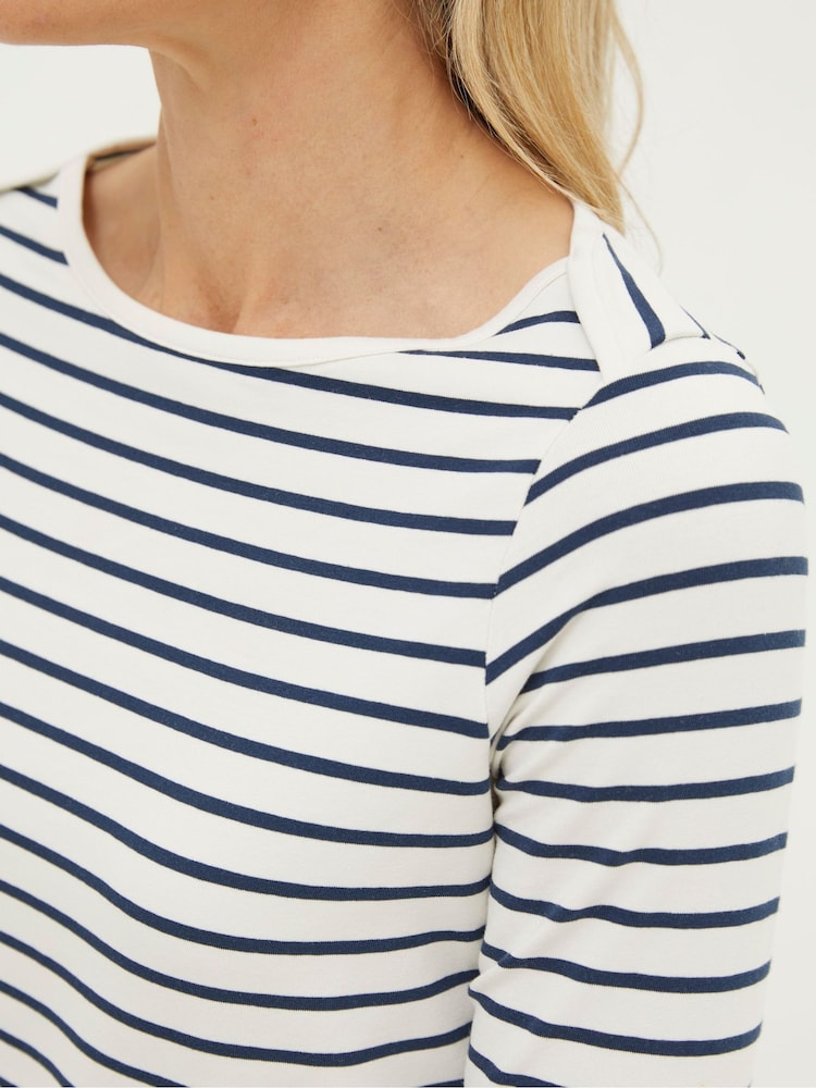 FatFace Breton Cream T-Shirt - Image 4 of 5