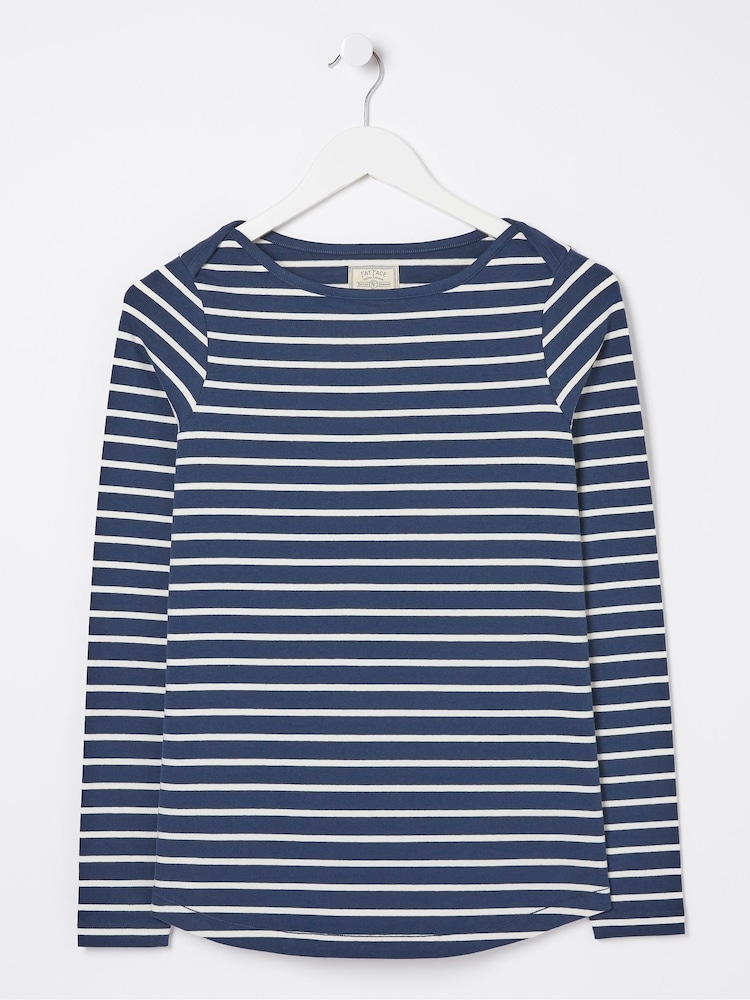 FatFace Breton Dark Blue T-Shirt - Image 4 of 4 FatFace Breton Dark Blue T-Shirt - Image 4 of 4