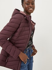 FatFace Purple Ruby Lightweight Puffer Jacket - Image 1 of 5