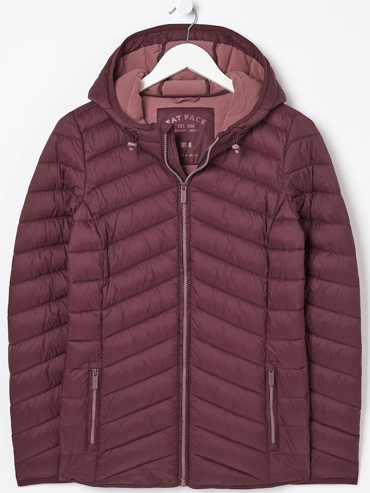 FatFace Purple Ruby Lightweight Puffer Jacket - Image 5 of 5