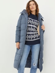 FatFace Blue Harley Long Puffer Coat - Image 1 of 6