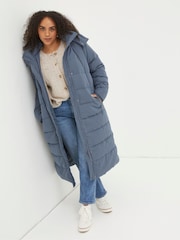 FatFace Blue Harley Long Puffer Coat - Image 3 of 6