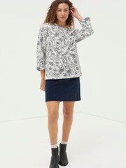 FatFace Cream Amari Jaquard Sweatshirt - Image 3 of 6