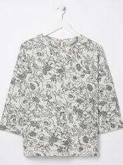 FatFace Cream Amari Jaquard Sweatshirt - Image 6 of 6