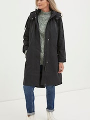 FatFace Black Juno Waterproof Longline Coat - Image 1 of 4