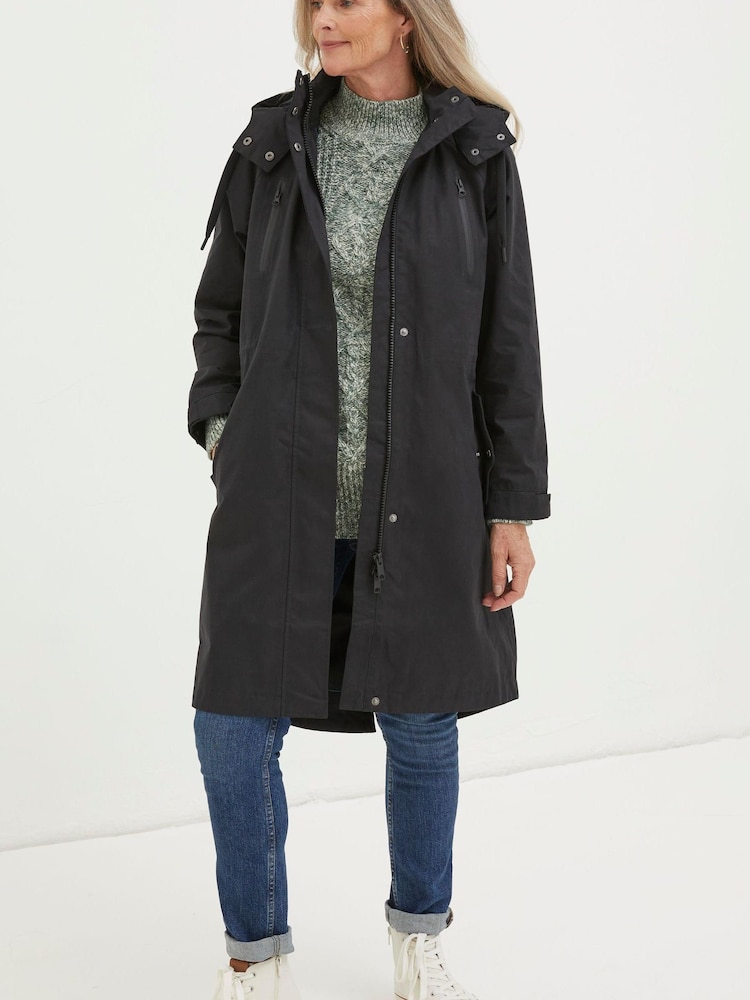 FatFace Black Juno Waterproof Longline Coat - Image 1 of 4