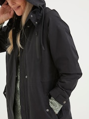 FatFace Black Juno Waterproof Longline Coat - Image 3 of 4
