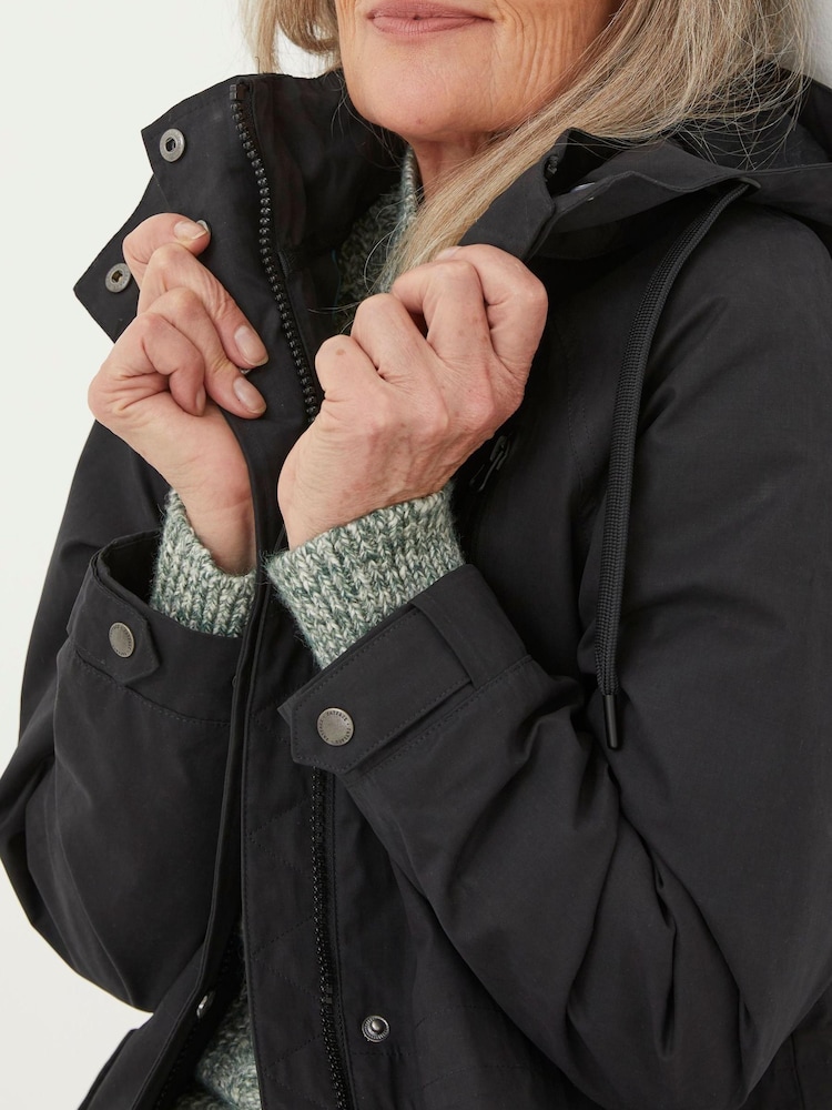 FatFace Black Juno Waterproof Longline Coat - Image 4 of 4