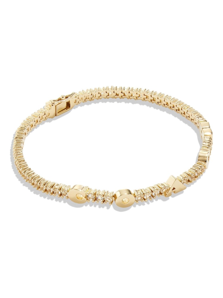COACH Gold Tone Signature Logo Tennis Bracelet - Image 1 of 3