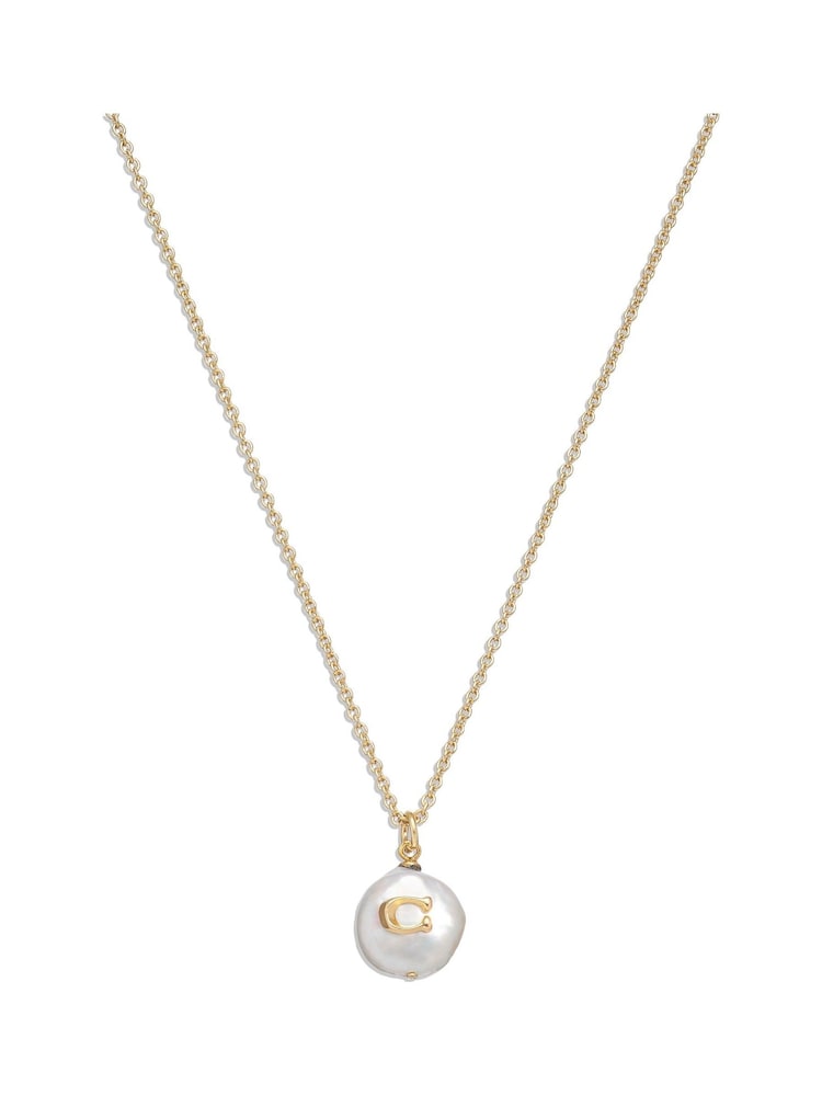 Collar en tono dorado con colgante de perla de COACH - Imagen 1 de 3