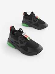Black/Green Minecraft Elastic Lace Trainers - Image 1 of 6