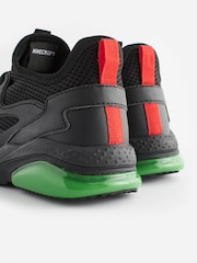 Black/Green Minecraft Elastic Lace Trainers - Image 4 of 6