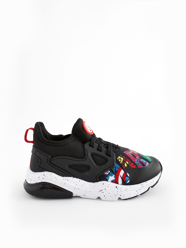 Multi Bright Marvel Elastic Lace Trainers - Image 2 of 7