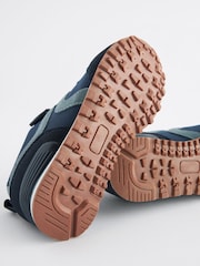 Navy Blue Standard Fit (F) One Strap Elastic Lace Trainers - Image 4 of 6