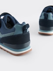 Navy Blue Standard Fit (F) One Strap Elastic Lace Trainers - Image 6 of 6