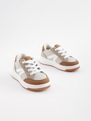 Neutral Standard Fit (F) Elastic Lace Trainers - Image 1 of 5
