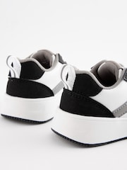 Black/White Standard Fit (F) Elastic Lace Trainers - Image 3 of 5