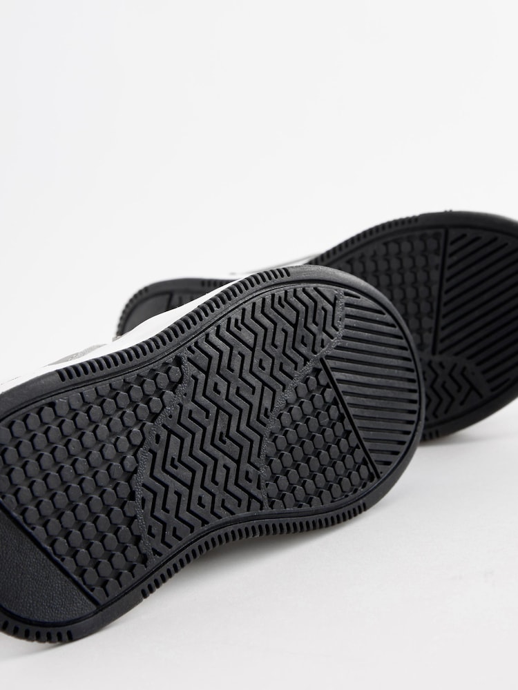 Black/White Standard Fit (F) Elastic Lace Trainers - Image 4 of 5