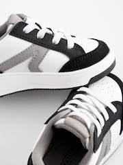 Black/White Standard Fit (F) Elastic Lace Trainers - Image 5 of 5