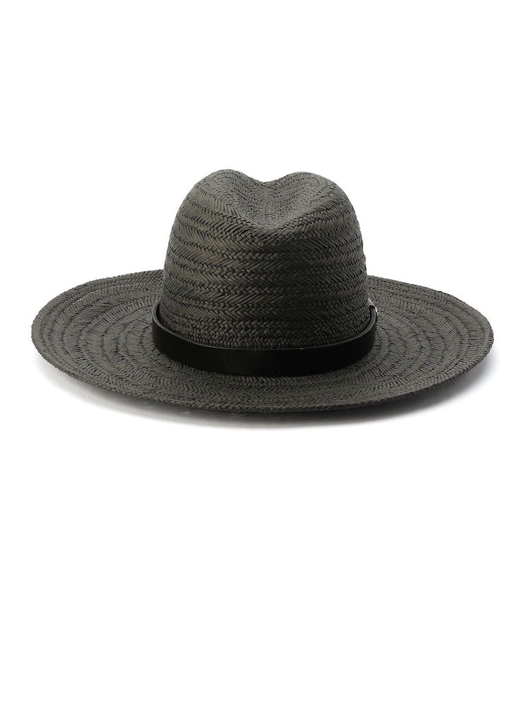AllSaints Alternating Weave Black Fedora - Image 2 of 3 AllSaints Alternating Weave Black Fedora - Image 2 of 3