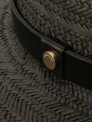 AllSaints Alternating Weave Black Fedora - Image 3 of 3