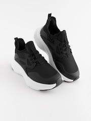Black Elastic Lace Trainers - Image 1 of 4